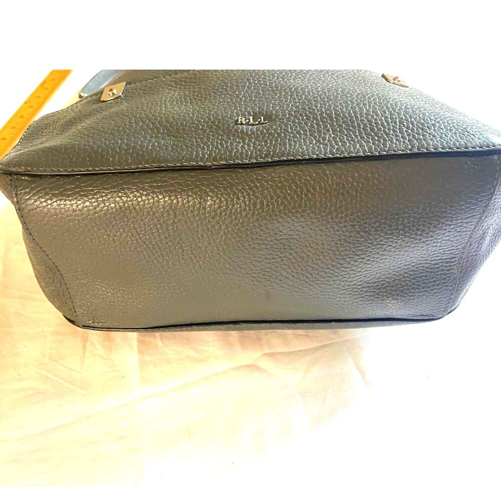 Lauren Ralph Lauren Hobo Leather Handbag Gunmetal Grey Shoulder Bag Morrison - Picture 12 of 15
